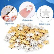400pcs/set Star Shaped DIY Bead - 200 gold & 200 silver - View 16
