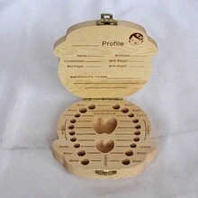 1 pieza Caja organizadora para guardar dientes y mechones de cabello del bebé con diseño del alfabeto inglés, recuerdos de bebé para colección de dientes y cabello, regalos para baby shower y Pascua para niñas/niños