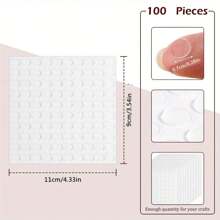 50或100入組雙面膠納米膠帶包含透明圓形托盤(7mm/10mm/15mm),強力無痕凝膠點膠水 - 白色 - 查看 9