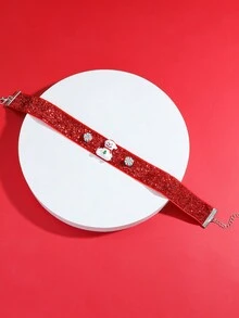 1pc Cartoon Santa Claus Snowflake Soft Pottery Bead Satin Ribbon Necklace - Santa Claus - View 8