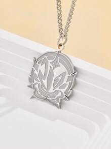 男女新款時尚個性化不鏽鋼項鍊,情侶吊墜設計 - 銀色 - 查看 1