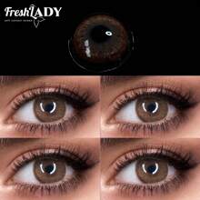 FRESH LADY Freshlady Student Fashion Contact Lenses Pupilentes Sepia 14.50mm Colored Contact Lenses 1 Year Disposable Halloween Costume Cosplay - Mocha Brown - View 3