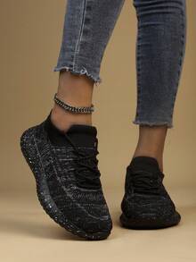 柔軟、時尚且舒適的襪子鞋 - 黑色 - 查看 4