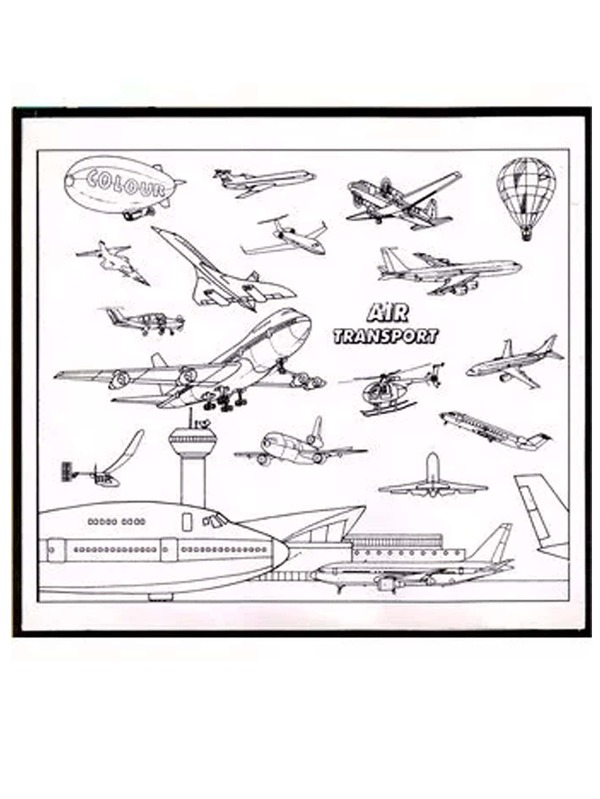 Tapete Para Colorear de Plástico Reusable Mat Air Transport - Borra Crayolas y Plumones Base Agua