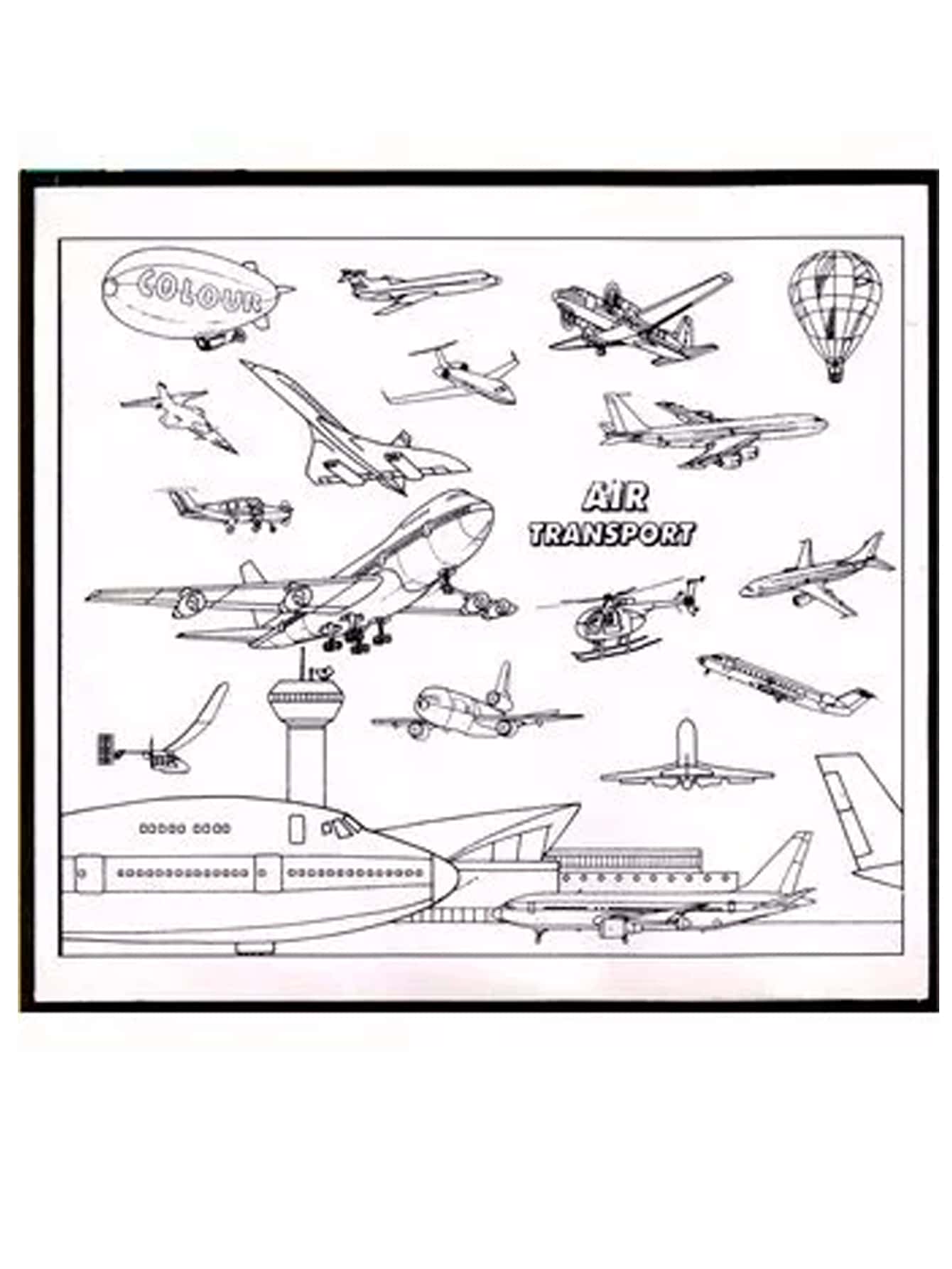 Reusable Plastic Coloring Mat - Air Transport Mat - Erases Water-Based Crayons And Markers - White - View 1