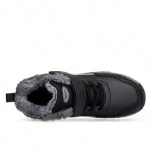 1 Đôi Giày Thể Thao Unisex Phong Cách Ấm Áp Chống Nước Có Móc Và Vòng Cho Các Hoạt Động Ngoài Trời Mùa Đông, Chống Trơn Trượt - màu đen - Xem 4
