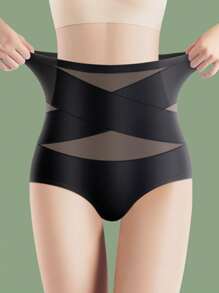 MEIYATING 高腰女士內褲,三角形造型,收復帶透氣和舒服織物 - 黑色 - 查看 1
