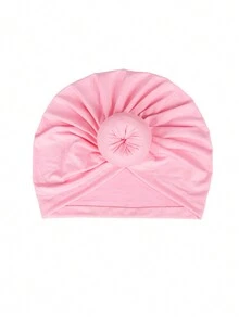 1件女式頭巾,純色彈性甜甜圈頭帶,適用於時尚、休閒、戶外、運動 - 粉色 - 查看 2