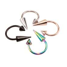 4 件 U 型鼻环 - 经典、时尚、新潮、不锈钢马蹄形鼻环、鼻中隔环、唇环、软骨耳环、肚脐环、乳头环 - 黑色不锈钢，适合女性和男性的日常佩戴