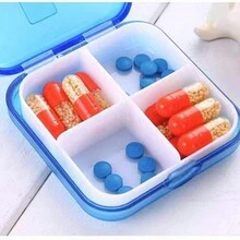 1pc Cross Shaped Pill Box For Travel/portable Mini Pill Container - Blue - View 3