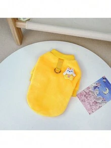 1件狗/貓冬季服裝,廠家現貨批發,可愛暖和的絨面牵引毛衣,23愛心兔絨面外套 - 黃色 - 查看 10