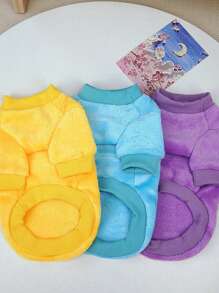 1件狗/貓冬季服裝,廠家現貨批發,可愛暖和的絨面牵引毛衣,23愛心兔絨面外套 - 黃色 - 查看 8