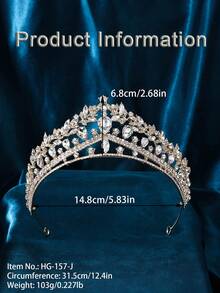 1件時尚的合金豪華金色新娘婚禮頭飾漂亮髮飾