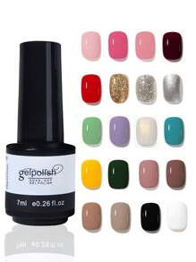 1pc 7Ml Pink Color Gel Nail Polish Neon Gel Varnish Semi Permanent Nail Art Uv/Led Soak Off Gel Varnish, For Home Salon Nail Art Diy - 淺粉色 - 查看 2