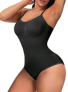 1 Stück Formende Jumpsuit für Frauen, Sexy Jumpsuit, Kleiderfutter, Taille- und Bauchkontrolle, Trägerstil, enge Jumpsuit, Schwarz