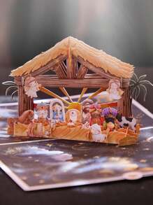 1入組北方和郵箱彈出式卡,聖誕賀卡,週年紀念日卡,聖誕禮品,北方卡 - 彩色 - 查看 4