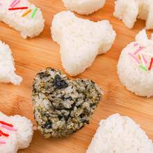 1 pieza transparente Contenedor de comida en forma de Molde de sushi para para niños arroz DIY con sushi galleta con dibujos animados en forma de - Albaricoque - Ver 4