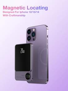 20W Magnetic Wireless Power Bank Wireless Charging External Battery 10000mAh - 淡紫色 - 查看 8