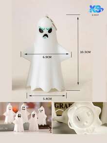 Luces de Halloween LED fantasma lámpara de mesa decoración LED fantasma luz de noche LED 12 piezas - Blanco - Ver 7
