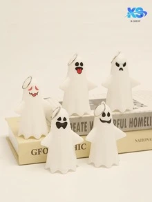 Luces de Halloween LED fantasma lámpara de mesa decoración LED fantasma luz de noche LED 12 piezas - Blanco - Ver 1