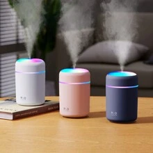 1pc Colorful 300ml Ultrasonic Humidifier-Usb Powered-Aromatherapy Essential Oil Diffuser For Room, Office, Desk, Home, Car -Air Purifier And Back-To-School Supplies - White - View 2