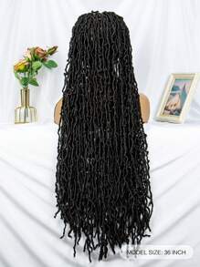 36inch Full Lace Synthetic Fiber Braid Head-cover Wig - Black - View 4