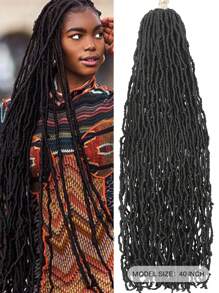 8-45 Inch Long Hair Extensions, New Faux Locs Synthetic Crochet Hair, Natural Long Soft Locs Crochet Hair Extension Christmas Gifts(1B#)