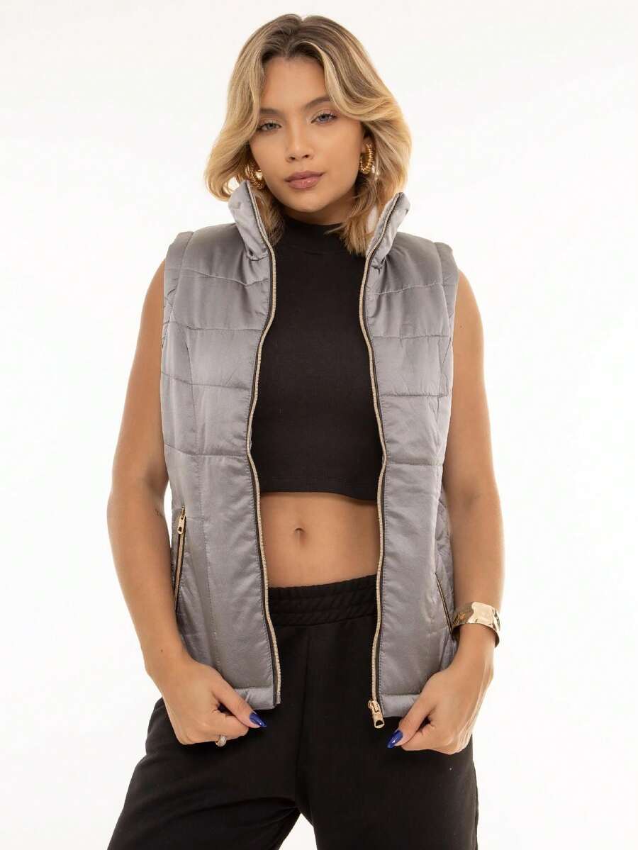 Women Coats - 灰色 - 查看 1