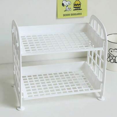 Prateleira em Duas Camadas Organizador minimalista Multiuso de Mesa Para Armazenamento Rack