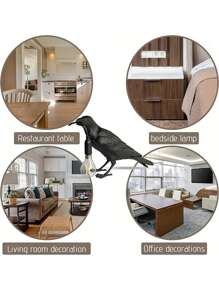 1 件吉祥鳥檯燈,可愛檯燈,獨特動物形狀裝飾燈,黑色裝飾,鳥類裝飾,藝術裝飾,家居裝飾,適合客廳、臥室 - 黑色 - 查看 7