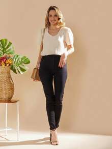 Women Tops - Khaki - View 4