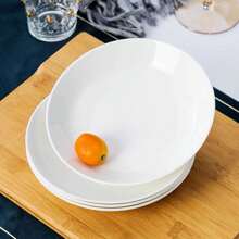 4 件組白色陶瓷義大利麵碗、沙拉碗、上菜碗、湯碗、義大利麵盤