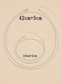 2pcs/set Glittering Starry Sky Design Necklace Bracelet Set, Simple Shiny Clavicle Chain