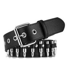 Street Bullet Rivet Belts Personalized Black Belt Fantastic Pu Leather Belt For Jeans Hip Hop - Black - View 4