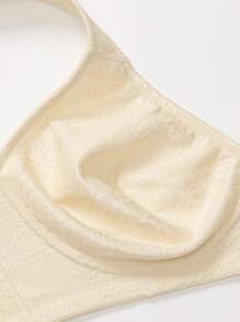 Plus Floral Pattern Wireless Bra - Apricot - View 11