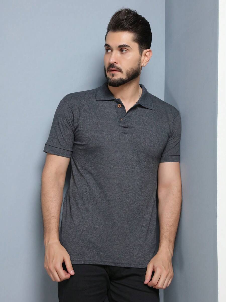 Men Polo Shirts - Gris Oscuro - Ver 1