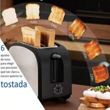 Tostadora de Pan Electrico de Pan de Molde 2 Rebanada - Blanco y Negro - Ver 4