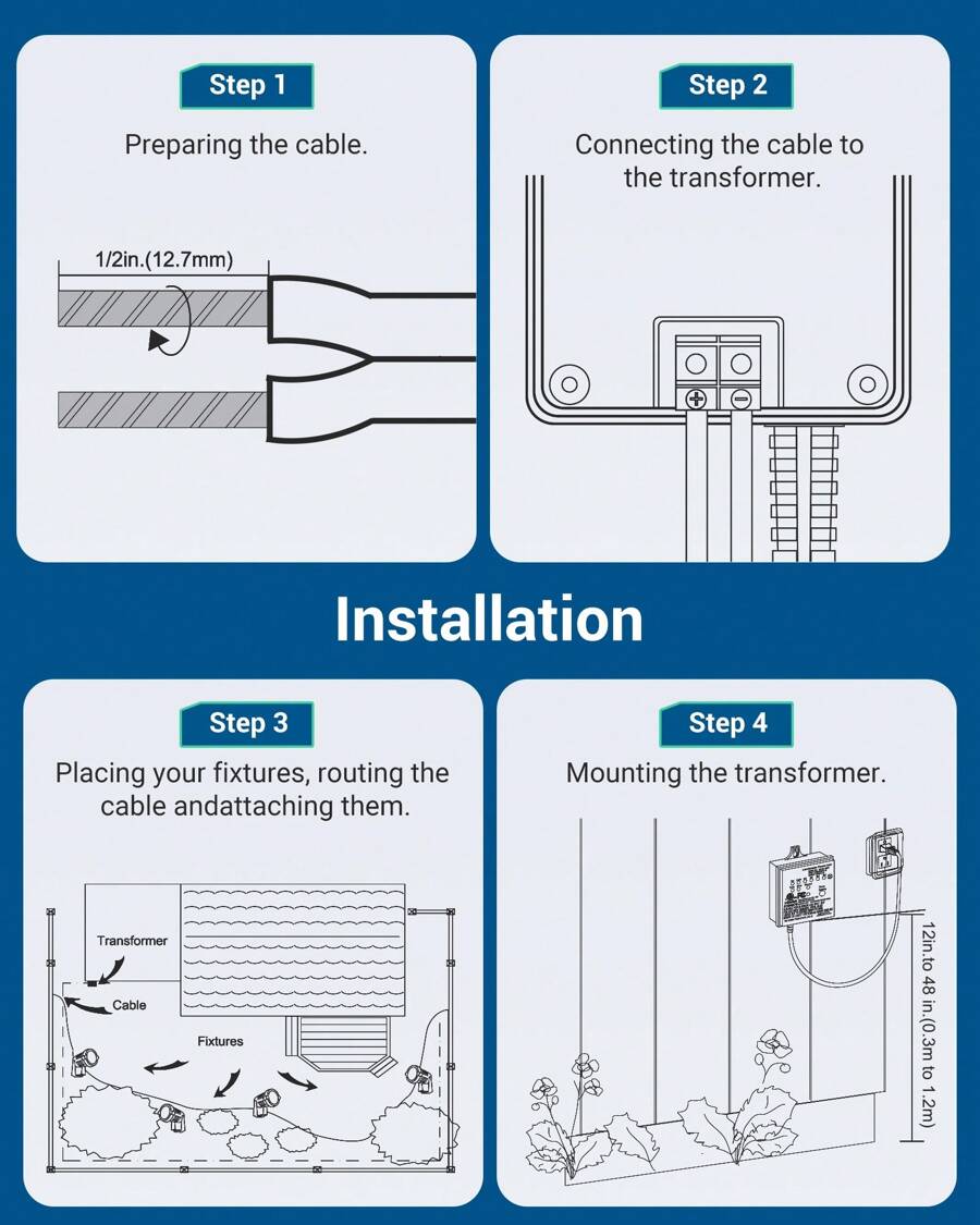DEWENWILS WiFi Low Voltage Transformer 60W, 120V AC to 12V DC, Smart