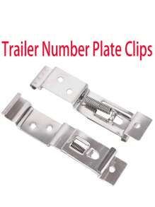 2 Piezas Soportes De Matrícula Para Carros Con Carga De Resorte Y Soporte De Acero Inoxidable Rectangular, Sujetadores Para Matrícula O Placa De Remolque - Albaricoque - Ver 7