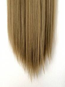 Set de 7 extensiones de cabello sintético recto de 24 pulgadas, extensiones de cabello con clip para toda la cabeza para mujeres - Multicolor - Ver 7