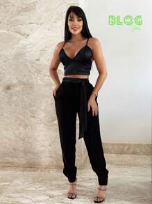 Women Two-piece Outfits - 黑色 - 查看 1