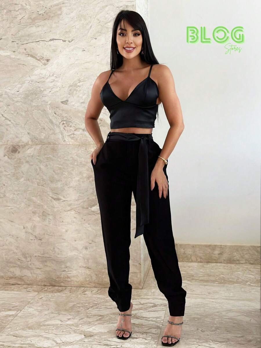 Women Two-piece Outfits - 黑色 - 查看 1