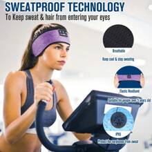 MUSICOZY Sleep Headphones Bluetooth 5.2 Headband, Sports Wireless Earphones Sweat Resistant Earbuds Sleeping Headphone with Ultra-Thin HD Stereo Speaker for Workout Running Cool Gadgets Unique Gifts - 紫羅蘭色 - 查看 4