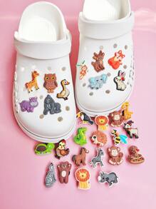 28pcs/Set Pvc Sandal Flower Accessories Buckles For Hollow Out Shoes & Beach Sandals Diy Decoration, Non-Integrated Insert Buckle - Multicolor - View 2