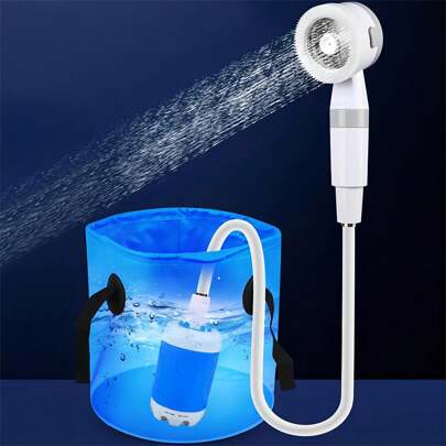 Accesorio de ducha portátil para uso en el hogar, en el dormitorio, en áreas rururbanas, con carga USB. Decoración de baño de verano y accesorios de baño sencillos