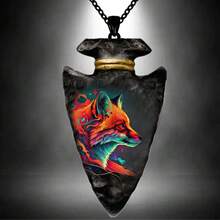 女孩時尚創意雪狼家族項鍊幾何三角形吊墜項鍊龐克嘻哈項鍊飾品