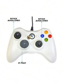 Control Alambrico Compatible con XBOX 360 / PC - Blanco - Ver 4