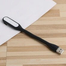 1pc Usb Led Night Light Lamp, Energy Saving & Bendable Design, Usb Interface, Gift Reading Lamp - Black - View 2