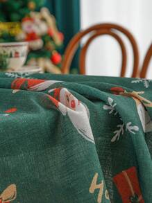 1 Miếng Màu xanh lá Giáng sinh Khăn trải bàn Polyester Chất xơ Ren Cạnh Che phủ Đối với Cà phê Bàn , TV Tủ Đồ trang trí - xanh quân đội - Xem 9