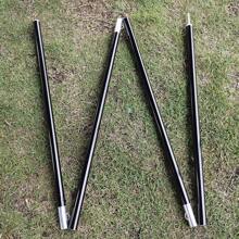 2pcs 2m Adjustable 19mm Diameter Silver Aluminum Alloy Tarp Pole, Camping Tent Awning Support - Black - View 1